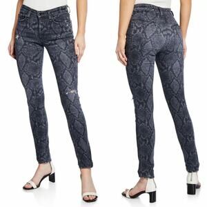 Rag & Bone Cate Mid-Rise Ankle Skinny Jeans in Grey Python Snake Size 26